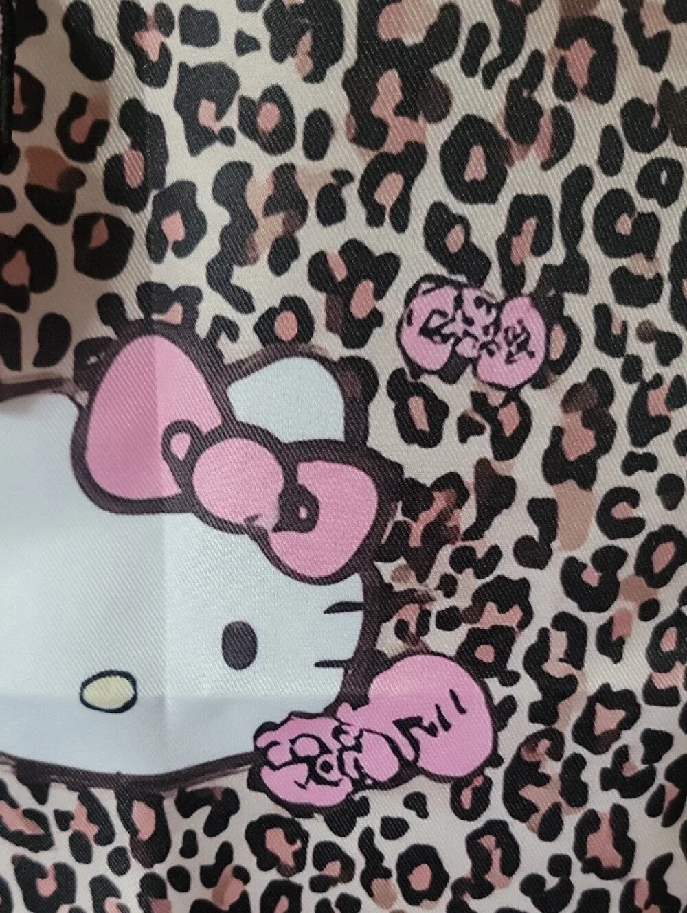 Hello Kitty Pink Leopard Print Kids Tote with Scrunchie Accent
